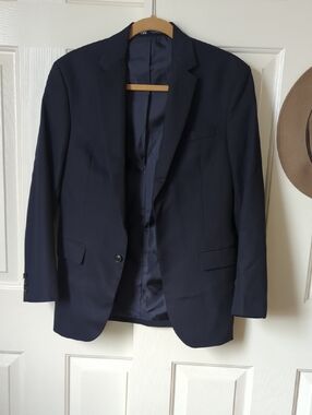 Zara Dark Navy Single-Breasted Blazer